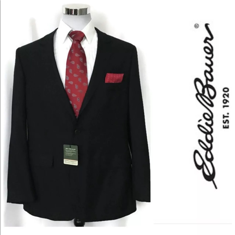 NEW Eddie Bauer Men’s Blazer 44R Sport Coat Black